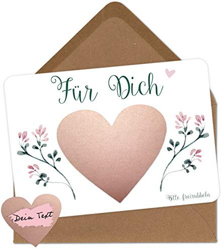 OWLBOOK 5 Rubbelkarten zum selber beschriften - Für Dich - Rubbellos für eigenen Text Geschenke Geschenkideen für Frauen zu Weihnachten
