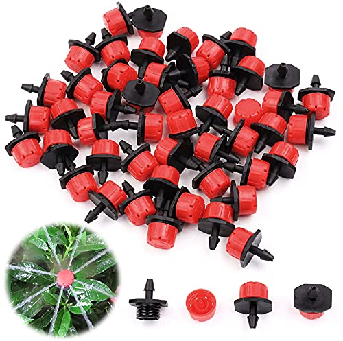 ZoneYan Brumisateur arroseur Bricolage pour Le Jardin Serre. Goutteurs réglables d'irrigation arrosage Goutte à Goutte (100 PCS)