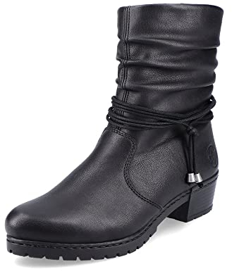 Rieker Damen Klassische Stiefeletten Y17R2, Frauen Stiefeletten,Winterschuhe,gefüttert,Boots,Stiefel,Bootee,Booties,schwarz (00),39 EU / 6 UK