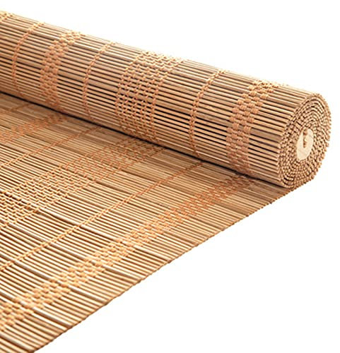 Geovne Handgewebte Bambusrollo,Retro-Dekoration Rollo Bambus,Bambusvorhang,Bambusmatte,Bambus-Reed,55% Lichtfilterung,mit Zubehör,für Wohnzimmer/Balkon/Schlafzimmer (60x80cm/24x32in)