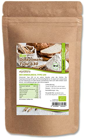 Mynatura Bio Dinkelmehl Type 630 I Mehl I Aus Dinkel I Brot Backen I Mehl-Alternative I Bio-Mehl I Rein pflanzlich I Im Beutel (3x 1000g)