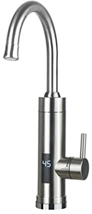 220V LED Elektrische Wasserhahn, 3000W Elektrischer Wasserhahn Durchlauferhitzer 30℃-70℃, Sofortiger LED Temperaturanzeige Heizung Wasserhahn für Küche,Garten,Bad,Wohnwagen,Camping