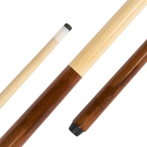 Bison Billard-Queue Ahorn | 1-teilig, kanadisches Holz | Spitze mittelhart, Schraubgewinde | Wunderschöner Natur-Holzton