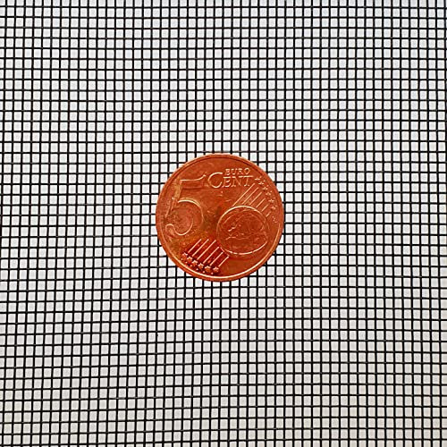 TESO Moustiquaire en gaze – Moustiquaire – Résistant aux UV – Avec revêtement en PVC – Emballage individuel (noir, 300 x 500 cm)