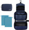 Cooja Wash Bag Hanging Toiletry Bag Men Women, Travel Washbag with Hook & Handle, 1 Toilet Bag + 2 Drawstring Bag, Dark Blue