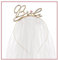Libetui Haarreif Bride mit Schleier Stirnband Krone Braut Geschenk Junggesellinnen Party goldener Haarreif Bride