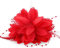 Sibba Blumenclips Hut Haarnadel Haarspange Federn Blumen Clip Rot Rosen Haarnadeln Haarschmuck Hochzeit Stirnband Cocktail Headwear Frauen Mädchen Hüte Pillbox Hut Klassisch Tea Party Weihnachten