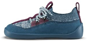 Affenzahn Lauflerner Knit Walker zum Reinschlüpfen rutschfest mit Schnürsenkeln Flexibel Leicht Größe 21-32 Schildkröte - Petrol, 21