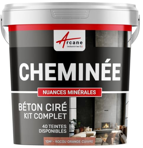 Kaminverkleidung gewachster Beton Set Annatto Orange Kupfer - 10 m² (für 2 Schichten)