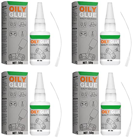 Juzinqu Schweißen von hochfestem öligem Kleber | Sekundenkleber Extra Stark | Klarer Öliger Super Glue Allzweck | Wasserfester Reparatur Werkzeug Sekundenkleber für Metalle, Keramik, Holz usw. (50 g)