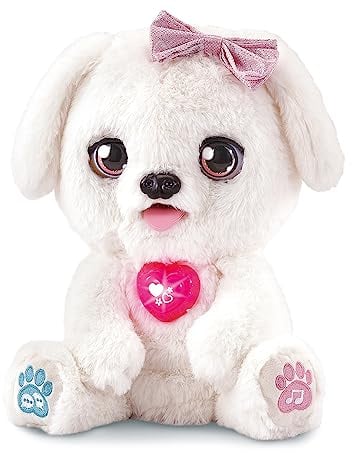 VTech - KissKiss, Mon Toutou Bisous, Peluche Interactive, Tête et Visage Animés, Compagnon Câlin Électronique, Animal à Fonctions, Jouet Chien Interactif, Cadeau Enfant Dès 3 Ans - Contenu en Français