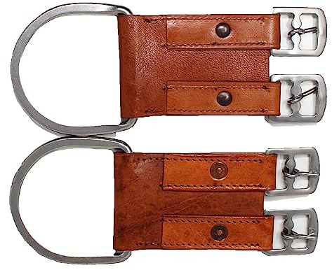 CHALLENGER Horse Set 2 Tan Leather Western English Dual Buckle Girth Converter 403GC03TN