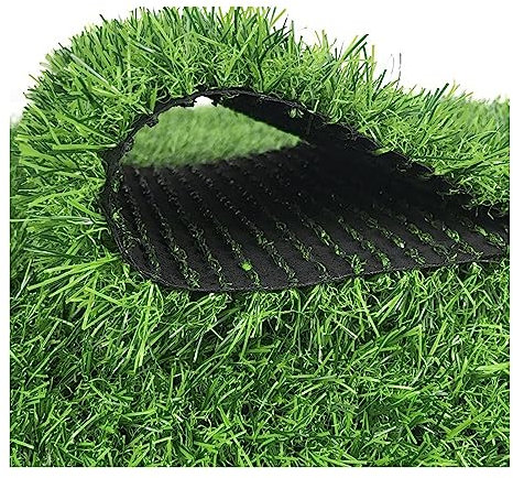Evergreen Rasenteppich mit Drainage Noppen, Kunstrasen Grün, Balkonteppich, Kunstrasenteppich für Terrasse & Balkon (0.6x11.3m/2x37Feet)