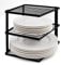 joeji's Kitchen No-Wobble Plate Rack for Kitchen Cupboard Storage Corner Plate Rack Cupboard Shelf Organiser 25x25x19cm - Black
