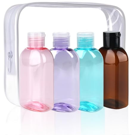 Cosywell Bouteilles de voyage pour articles de toilette - Bouteilles de shampooing de voyage - Bouteilles de voyage - Flacons de voyage vides anti-fuite avec bouchon à rabat (motif 6)