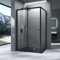 Mai & Mai Cabine de Douche Paroi de Douche avec Porte Coulissante Verre Trempé de Sécurité Transparent Revêtement Nano Easy Clean 100x120x190cm Noir RAV16L K