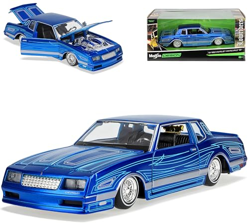 Generisch Chevrolet Chevy Monte Carlo SS Tuning Blau 1986 1/24 Modell Auto