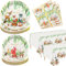 122 Woodland Party ornements - Woodland baby shower avec assiette, serviette, Animal Friends nappe renard Deer Forest Party ornements, 40 portions