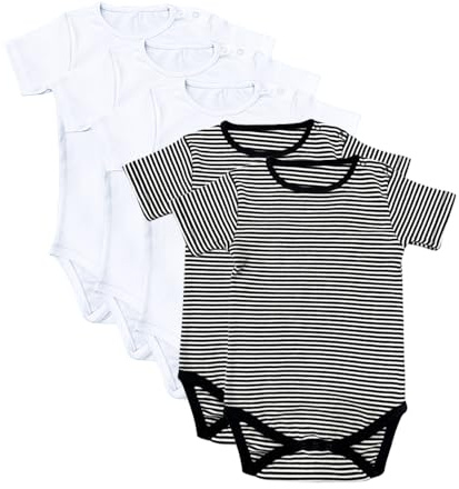 NIYS Unisex Bodysuits Shortsleeved Comfortable Soft 100% Cotton Vests for 0 to 24 Months Baby Boys and Girls
