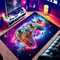 Gaming-Teppich für Teenager, Jungen, 3D-Gamepad und farbenfroher Bombenhintergrund, Game-Controller-Design für Spielzimmer, Spielzimmer, Jungen-Mädchen-Schlafzimmer, Spielzimmer, Wohnzimmer (152,4 x