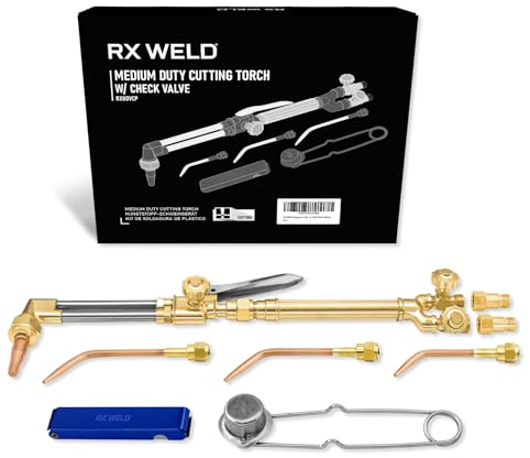 RX WELD Kit torche à oxygène et acétylène - Kit de torche de soudage 12 pièces avec clapets anti-retour