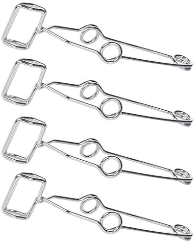 Reagenzglas-Stahlclip, 4 Stück, 14,2 cm Stahl-Reagenzglas-Clip, Labor, verchromtes Eisen, Reagenzglas-Zange, Stahl-Clip-Klemme, Teströhrchenhalter, Labor-Experimentierwerkzeug