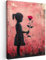 MuchoWow© Wandbilder 30x40 cm Wohnzimmer Wanddeko Schlafzimmer Zimmerdeko Wandgemälde Zimmer Deko auf Wand Dekoration Wall Art Graffiti - Mädchen - Rosa - Street art - Rose - Banksy Girl
