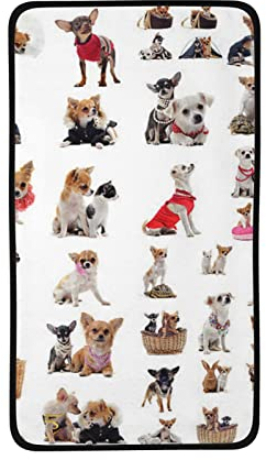 JCAKES Mikrofaser-Handtuch mit niedlichem Chihuahua-Mops-Muster, super saugfähig und schnell trocknend, schnell trocknend, weiches Handtuch, Reisehandtuch, wiederverwendbares Handtuch für Schwimmen,