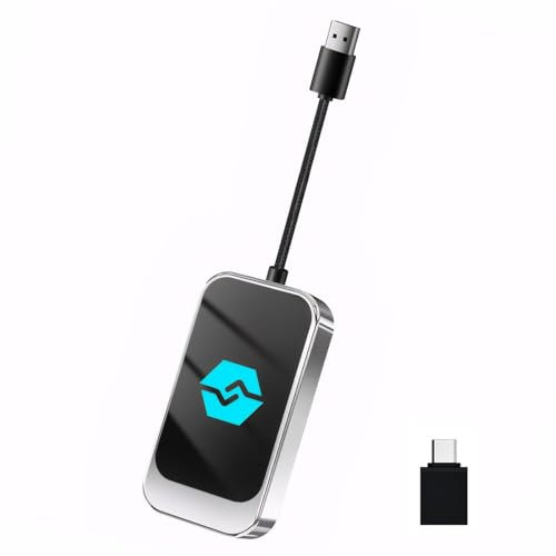 Wireless Carplay Adapter UK, 2 in 1 Smart Car Box Convert Wired Android Auto(AA)/Carplay to Wireless, Auto-Connect, Plug and Play, Applicable to Vehicles with Wired Carplay, USB-A/USB-C Interface