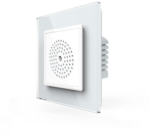 LIVOLO Touch Sensor Lichtschalter und Steckdosen Einbau USB RJ45 Bluetooth Lautsprecher Glas Wandschalter Kombinationen mehrfach Blenden Glas (Akustikschalter Geräuschsensor, 1-Fach)