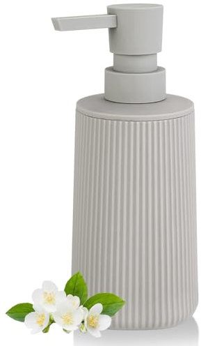 Moderne Seifenspender Beige Kunststoff Spülmittelspender, Seifenspender Bad für Badezimmer, Arbeitsplatte, Küche, Soap Dispenser mit Pumpspender (Beige)