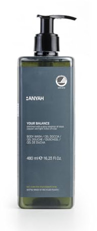 ANYAH Gel Ducha – Gel de Ducha Hidratante Sin Perfume, Gel de Baño Natural para Piel Seca y Sensible – Certificado Nordic Ecolabel, Ecológico & No Rellenable, 480ml