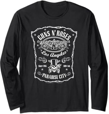 Guns 'N' Roses Paradise City Vintage Rock Band Label Long Sleeve T-Shirt