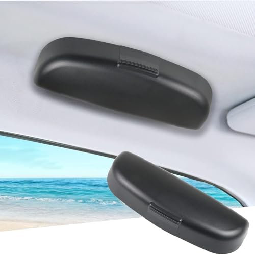 QLEQMZTV Auto Brillenetui Für Audi A1 8X GB/ Q2 2010-2024, ABS Sonnenbrillenhalter Brillenhalter Glasses Case Holder Brillenetui Aufbewahrungsbox Organizer Innenraum Zubehör,B/Black