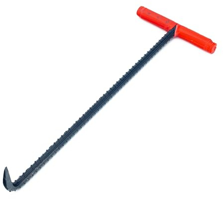 Heavy Duty 18''(45cm) Long T Shape Lifting Reaching Hook for Lifting Pulling Moving Manhole Covers, Storm Drains, Septic Tank Lids Door Pointed Head