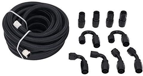 Kraftstoffleitungskit, hochwertig, robust und universell einsetzbar, Kraftstoffschlauch Kit, mit 6m Nylon-Schlauch (3.45 bar) für Rennsport, Motorrad, ATV, Geländewagen, Camping, Trailer, Boot