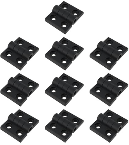 ECSiNG 10 Stück Nylon Kunststoff Scharnier 57x46x8mm für Wohnmobil Caravan Werkzeug Boxen Schwarz