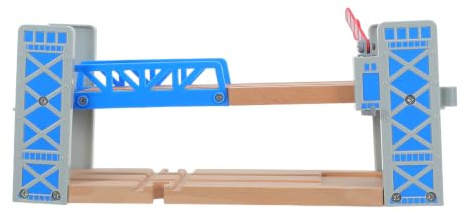 Holzeisenbahn Brücke für Junge Mädchen, Doppelte Überführung | Kunststoff Barrieren Enthalten, 1 Satz mit 1 Stück, für Magnetische Kupplungszüge und Bahnspielzeug