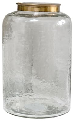 Arthur Cameron – Newark Hammered Glass Lidded Storage Container & Shelf Décor – Perfect as Kitchen Accessories or Pantry Organisers and Storage (Medium)
