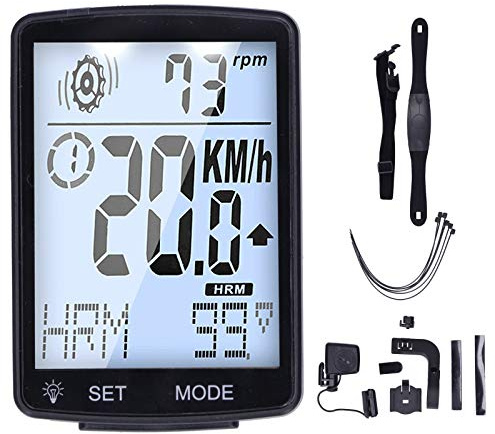 Fahrradcomputer, Tachometer, Kilometerzähler, 2,8 Zoll großer LED-Bildschirm, Multifunktions-Stoppuhr für Radfahren, Motorräder, ABS-Material, 50 x 78 mm (Weiß)