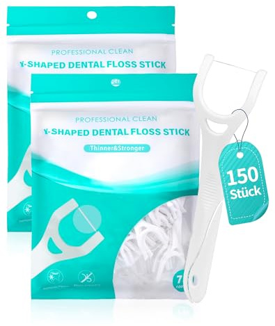 150x Y-From Zahnseide Stick für Backenzähne Dental floss Sticks zur Zahnreinigung der vorder- und hinteren Zahnzwischenräume Zahnseide mit Zahnstocher Y Shaped Floss Picks for Front & Back Teeth
