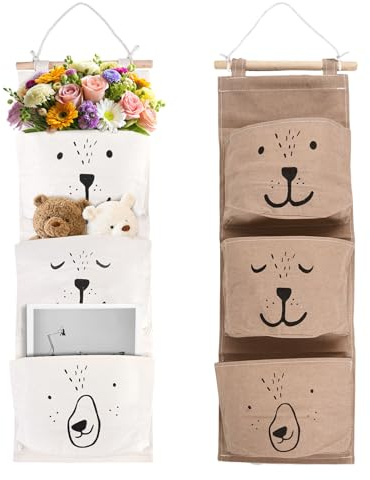 2 Stück Hängeorganizer, Wasserdicht für Tür/Wand – Organisatoren Hängeregal | 14x20cm Stoff Hängesäcke zur Aufbewahrung hinter der Tür, Türorganizer Hängend, Wandorganizer mit Stoffregal