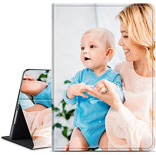 Design Your Own Photo Tablet Case for iPad Air 4th Generation 2020/iPad Air 5th Generation 2022, Customized iPad Air 4 10.9 inch Case for Women Men Kid, Slim Folding Stand Cover with Auto Wake/Sleep