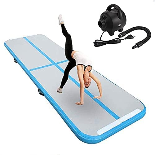 FBSPORT Airtrack Matte, 10cm Hoch Verdicken 3M Tumbling Matte,Gymnastikmatte mit Luftpumpe,Trainingsmatte mit Tragetasche,Turnmatte für Zuhause, Outdoor,Yoga
