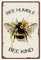 CREATCABIN Cartel de Chapa de Metal Bee Humble Bee Kind Retro Vintage Funny Wall Decor Art Mural Hanging Iron Painting para el Hogar Jardín Bar Pub Cocina Sala de Estar Oficina Garaje Póster Placa, 8