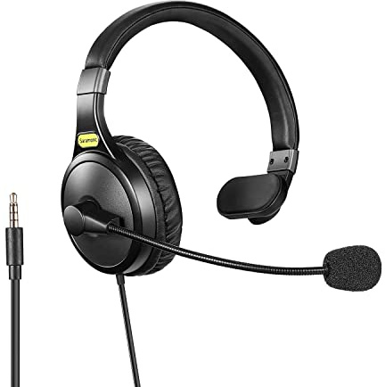 Saramonic WiTalk-LBH | Kabelgebundenes leichtes Rückband-Headset für WiTalk-HUB Basisstation mit 12,9 cm TRRS-Kabel
