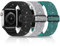 Confezione da 3 cinturini con glitter compatibili con Apple Watch 38 mm, 40 mm, 41 mm, 42 mm, 44 mm, 45 mm, 49 mm, nylon intrecciato elastico, da uomo e da donna, per iWatch Series Ultra 8, 7, SE 6,