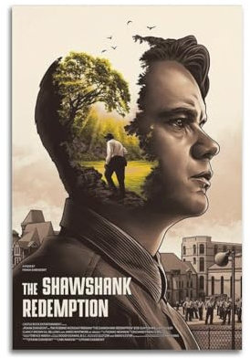 VZRSQZK Filmposter The Shawshank Redemption, dekoratives Gemälde, Leinwand, Wandposter und Kunstdruck, modernes Familienschlafzimmer-Dekor-Poster, 20 x 30 cm