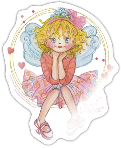 Spreadshirt Prinzessin Lillifee Im Kreis Sticker, max. 10 x 10 cm, 10 x 10 cm, Weiß glänzend