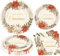 HEREER Suministros de fiesta de Navidad, 96 platos y servilletas de Feliz Navidad, diseño retro de hojas de acebo y platos de postre para decoraciones navideñas para 24 invitados